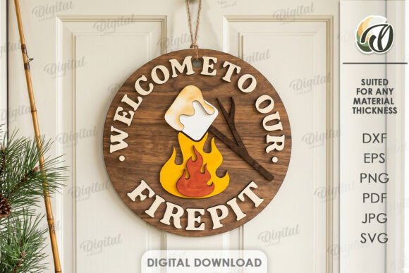 Download Camping Round Sign Laser Cut - Premium Resources