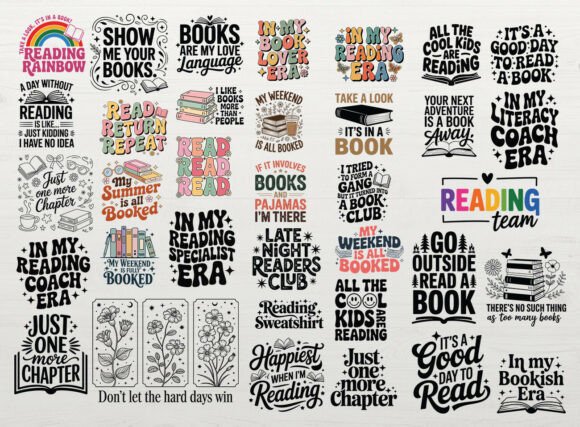 Download Reading Books SVG Bundle Cutting File - Premium Resources