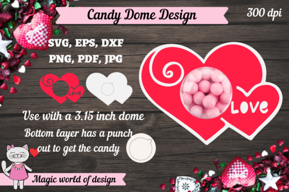 Download Red Heart Candy Dome Paper Craft Svg, - Paper craft svg Collection