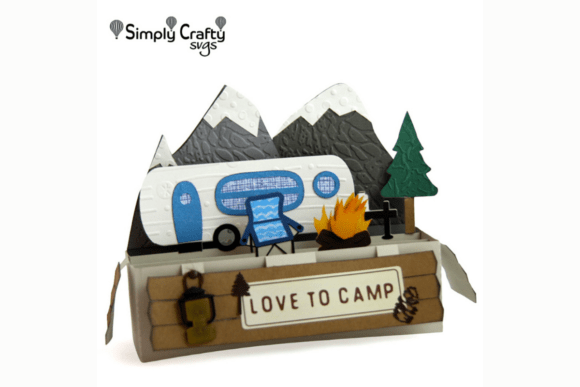 Download Mountain Camping Box Card SVG - Camping Collection