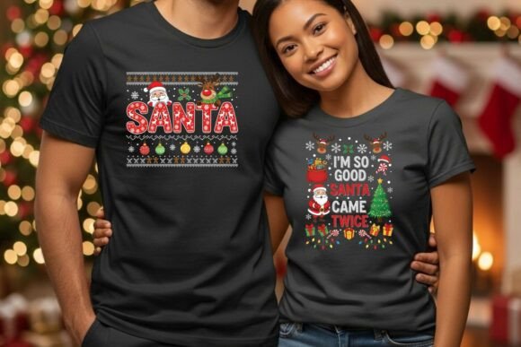 Download Funny Naughty Santa Couple Shirts PNG - Couple shirts Collection