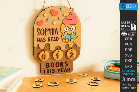 Download Kids Book Reading Tracker Laser Cut |CNC - Premium Resources