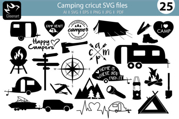 Download Camping Cricut SVG Silhouettes - Camping Collection