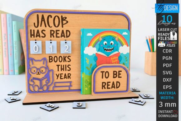 Download Kids Book Reading Tracker Laser Cut |CNC - Premium Resources