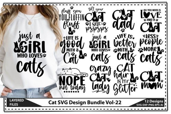 Download Cat SVG Design Bundle Vol-22 - Cat svg design Collection