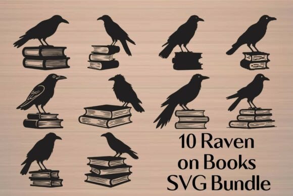 Download Raven on Books SVG Bundle - Books svg bundle Collection
